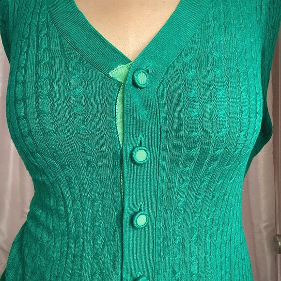 Twelve By Twelve Los Angeles Kelly Green Cardigan - Picture 4 of 5